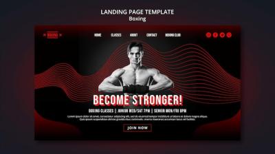 Boxing Landing Page Template Featuring Stunning Visuals – Free Download