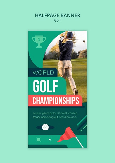 Green Golf Halfpage Banner Template Design – Free Download