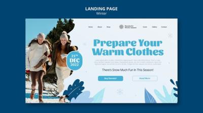 Flat Design Winter Template – Free Download