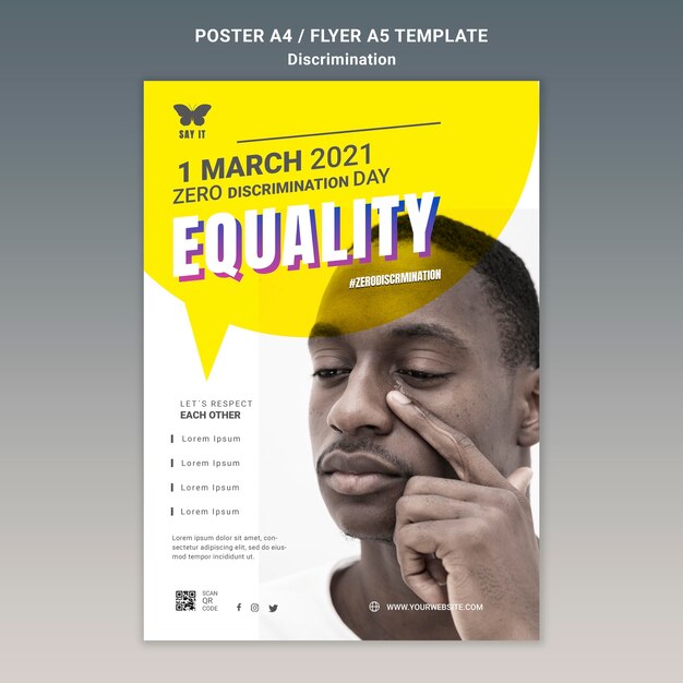 Zero Discrimination Day Poster Template – Download Free Stock Photo