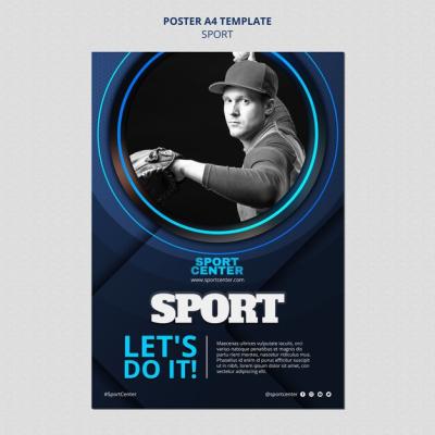 Gradient Sport Template Design – Download Free Stock Photo