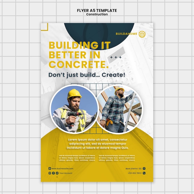 Flat Design Construction Template – Download Free Stock Photo