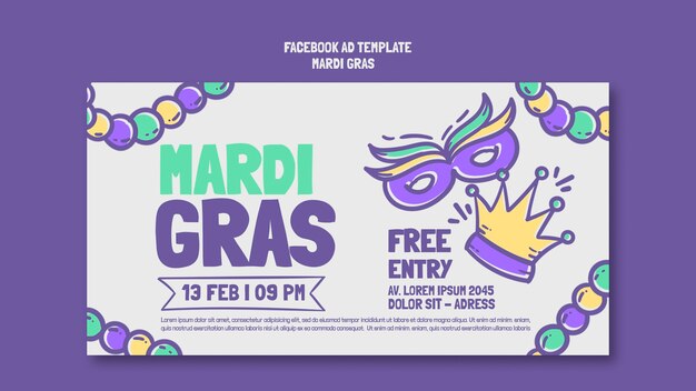 Mardi Gras Template Design – Free Download