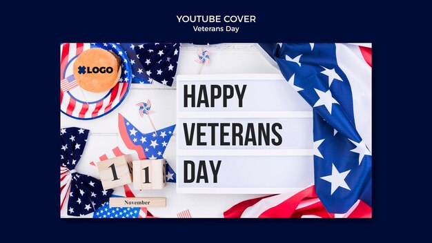 Veterans Day Celebration YouTube Cover Template – Download Free Stock Photo