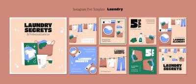 Creative Laundry Service Template Design for Free Download