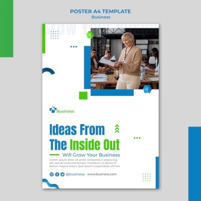 Professional Business Growth Vertical Poster Template – Free Download