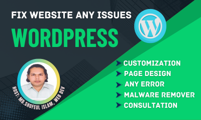 I Will Fix Any Issues, Bugs, and Customize Your WordPress Website