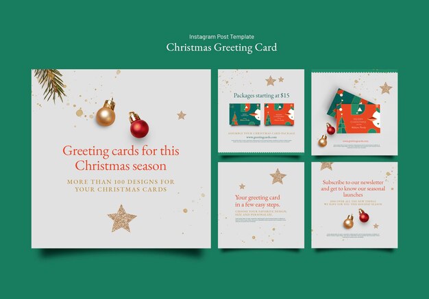 Flat Design Christmas Greetings Template – Free Download