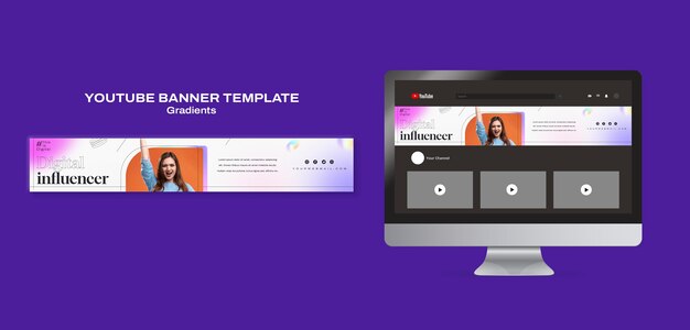 Gradient Tone YouTube Banner Template – Free Download