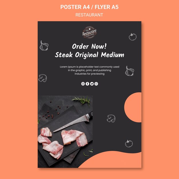 Restaurant Promotion Poster Template – Free Download