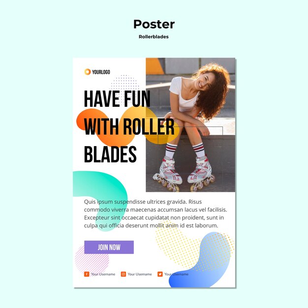 Rollerblades Concept Poster Template – Free Download