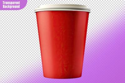 Red Paper Cup Isolated on Transparent Background – Free Download