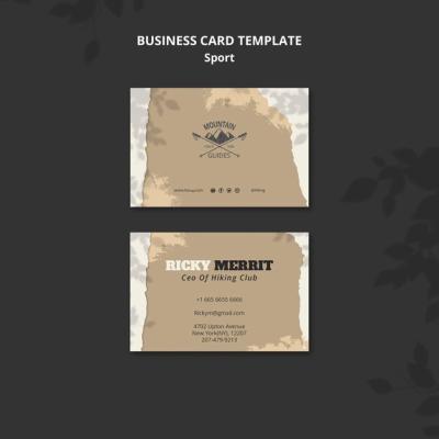 Business Card Template for Working Out Concept – Free Download