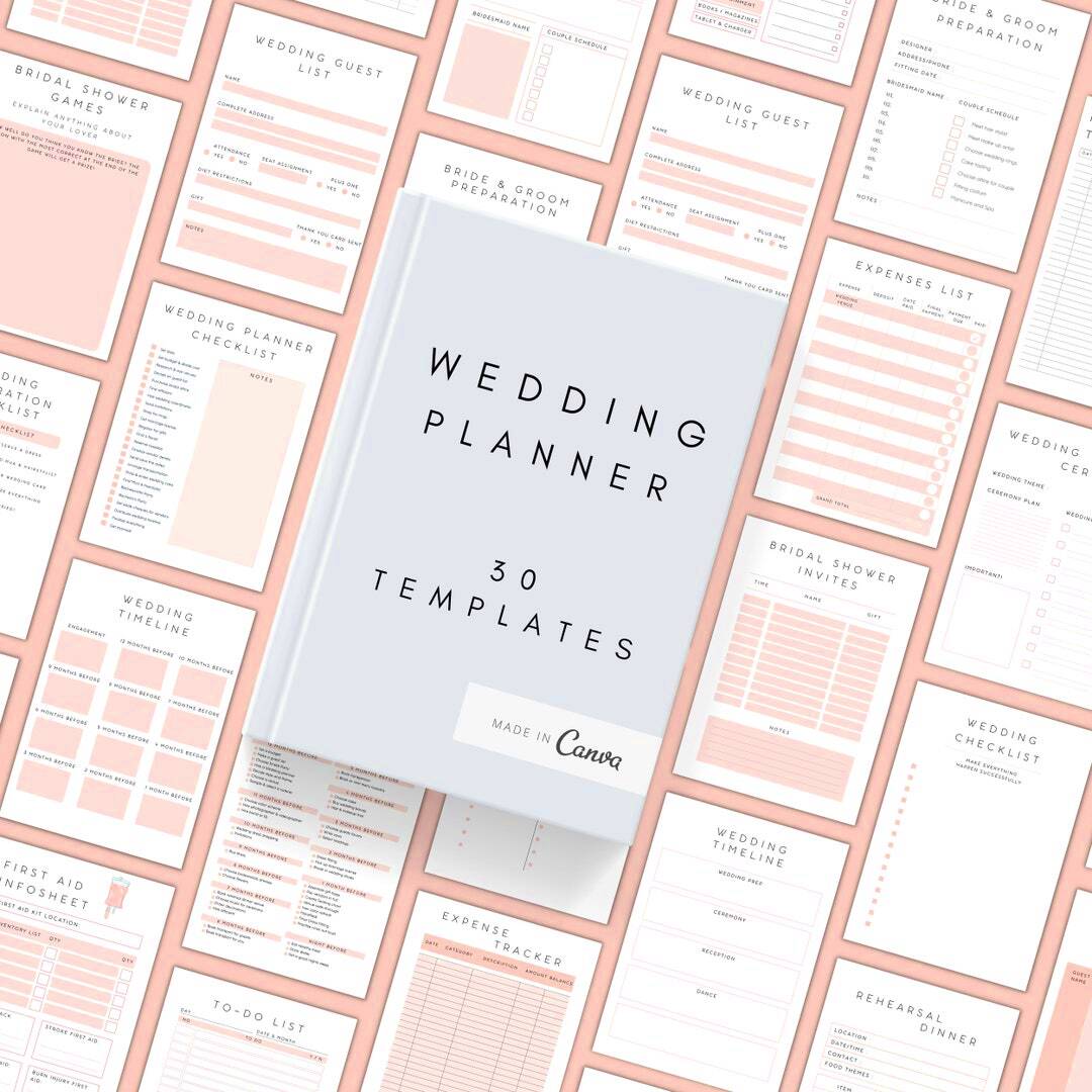 Canva Template Wedding Planner Wedding Planner Binder Wedding Planner 