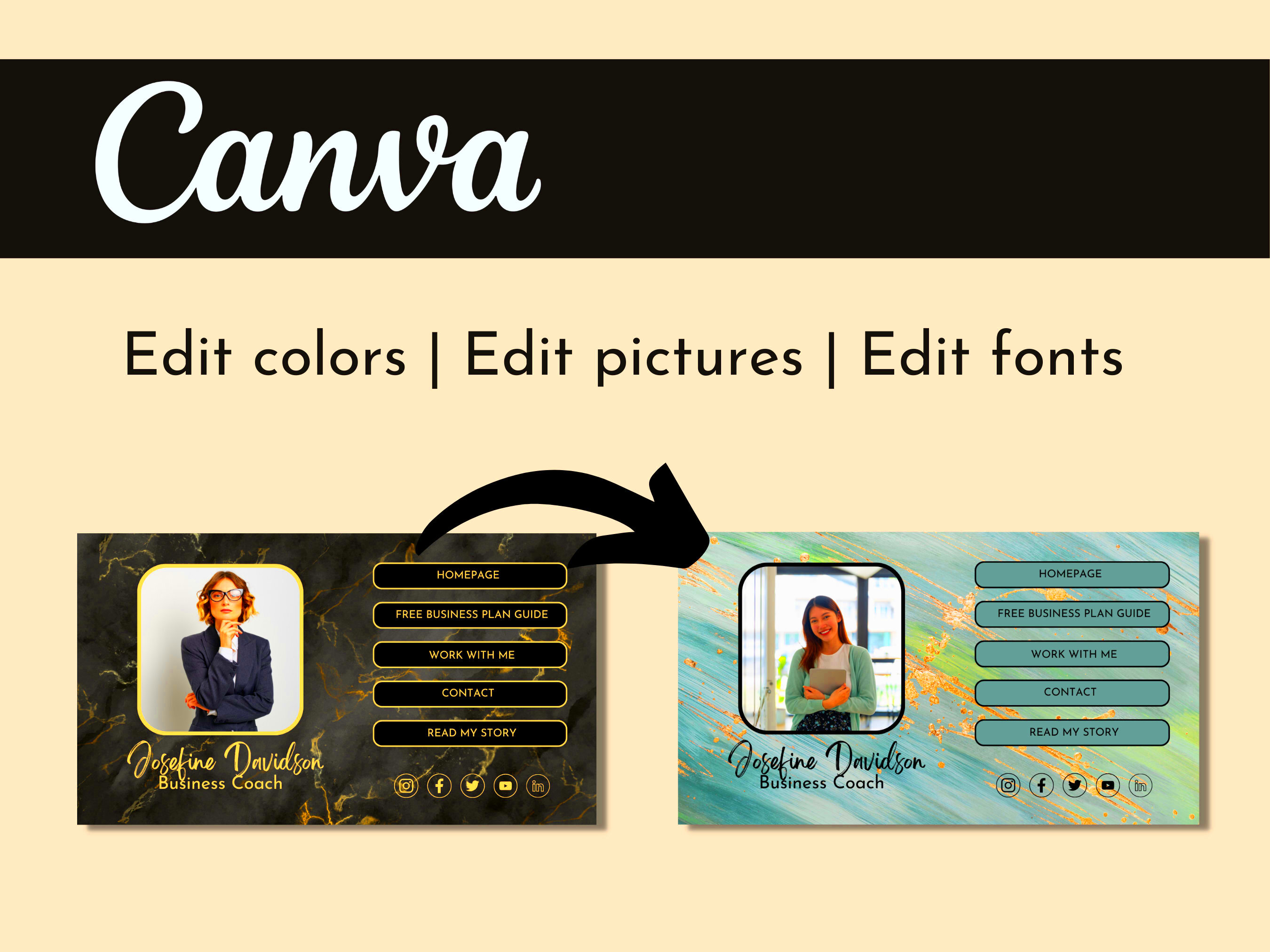 Canva Template Link in BIO Template Business Coach Canva Link in BIO Etsy