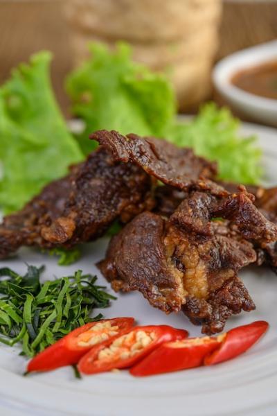 Beef Fried Thai Food with Fresh Herbs and Chili Paste – Free Download