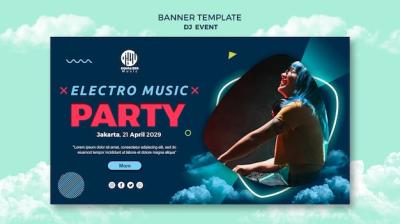 Music Party Concept Banner Template – Free Download