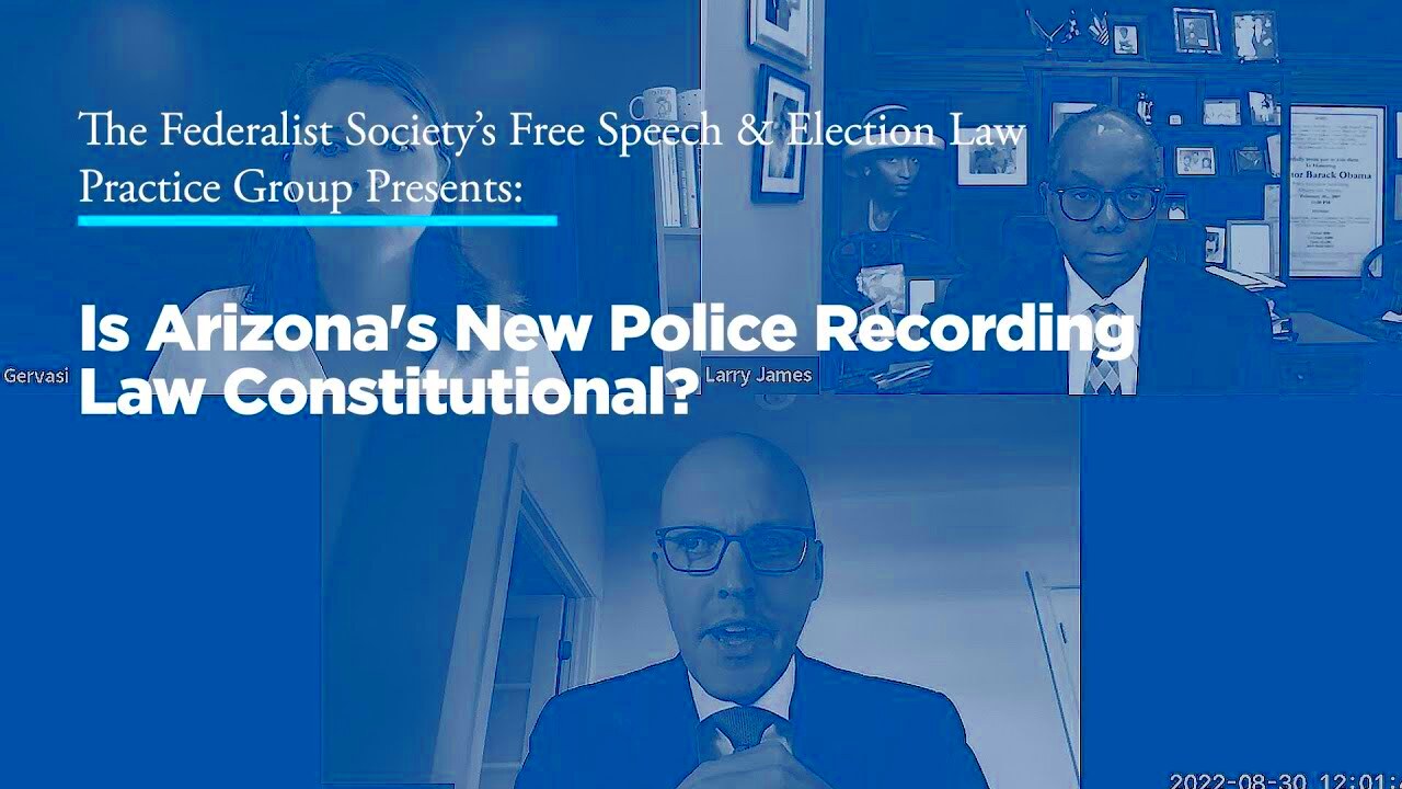 Is Arizonas New Police Recording Law Constitutional YouTube