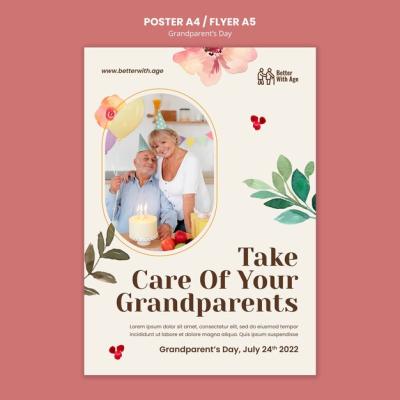 Grandparent’s Day Poster Design Template for Free Download