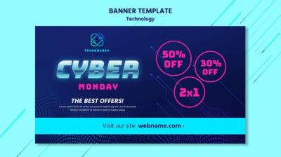 Technology Banner Template with Photo – Free Download