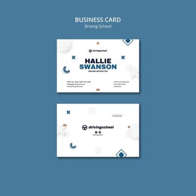 Driving School Business Card Design – Free Download