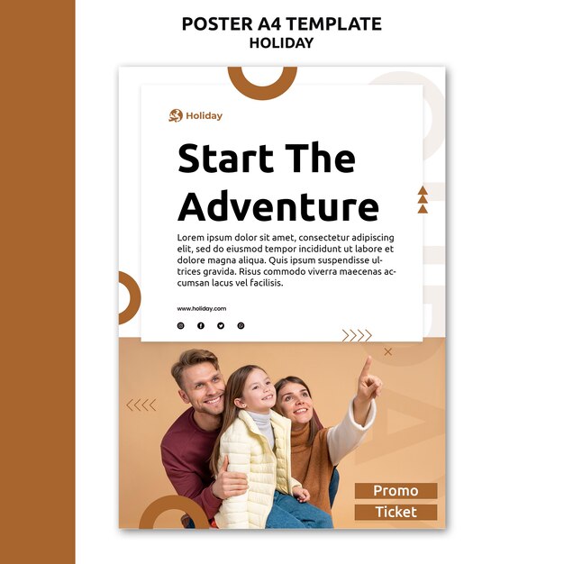 Flat Design Holiday Poster Template – Free Download