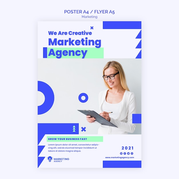 Marketing Agency Poster Template for Effective Promotion – Free Download