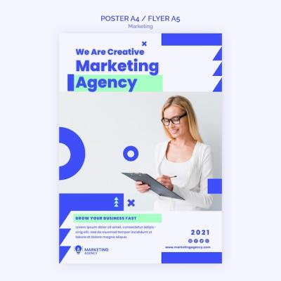 Marketing Agency Poster Template for Effective Promotion – Free Download