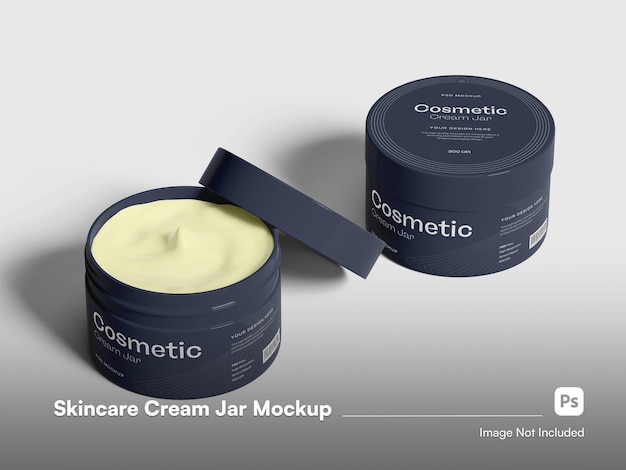 Isometric Simple Cosmetic Jar Mockup 3D Isolated Skincare Packaging – Free Download