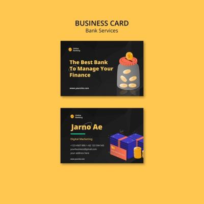 Flat Design Bank Services Template – Free to Download