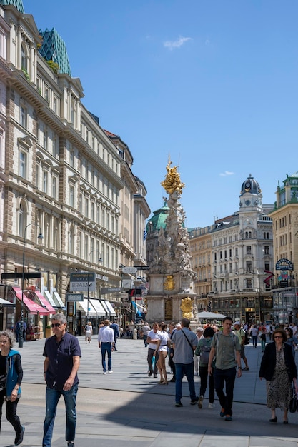 Holy Trinity Column Plague Column on Graben Street in Vienna, Austria – Free to Download