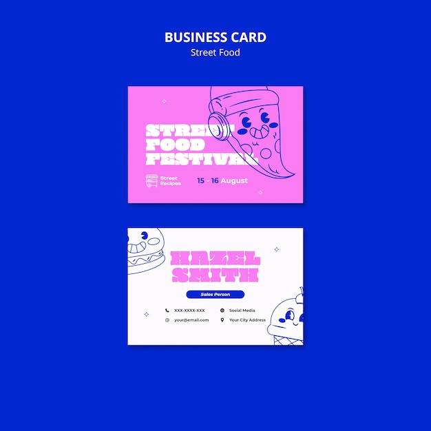 Hand Drawn Street Food Business Card – Free Download