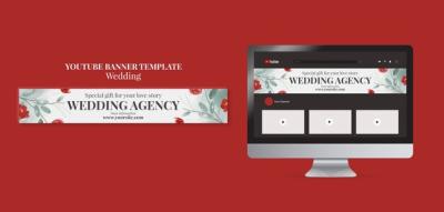 Wedding Celebration YouTube Banner Template – Free Download