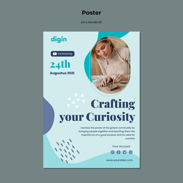 Poster Template for Art and Handcrafts – Download Free Stock Photo