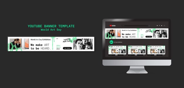 YouTube Banner Template for World Art Day – Free Download