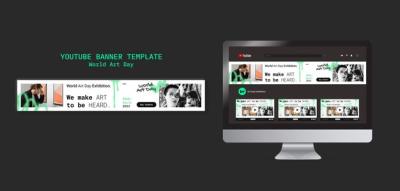 YouTube Banner Template for World Art Day – Free Download