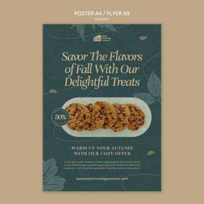 Autumnal Menu Vertical Poster Template for Restaurants – Free Download