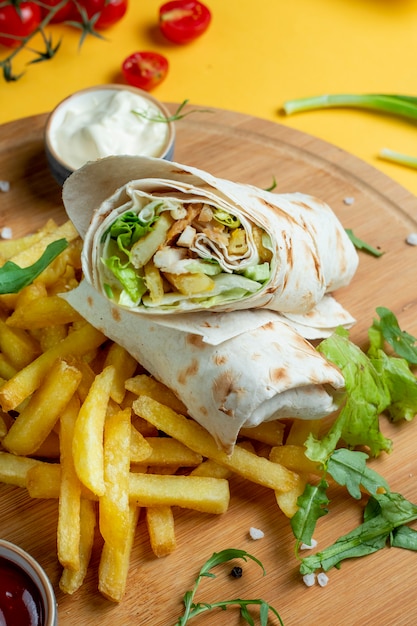 Chicken Wrap with Fries – Free Download