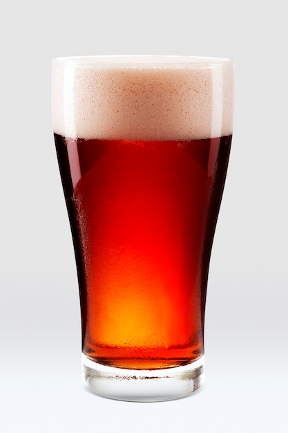 Fresh Amber Beer with Foam in a Pint – Free Download