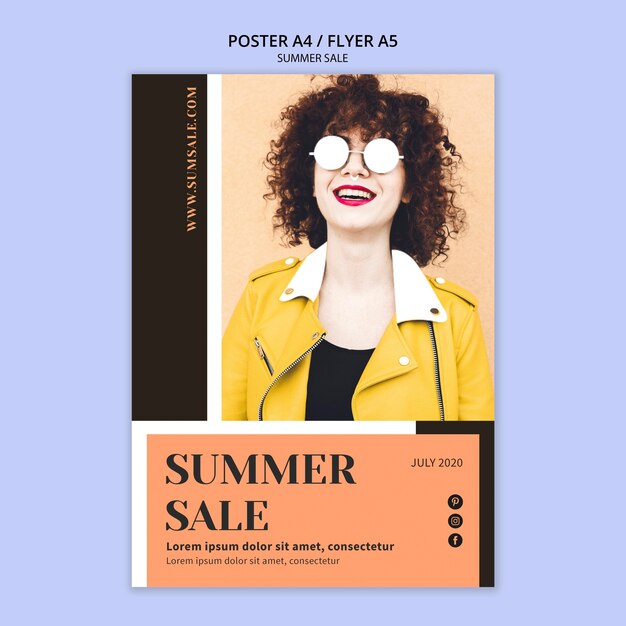 Summer Sale Poster Template for Free Download