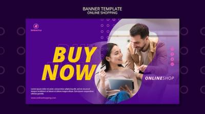 Online Shopping Banner Template – Free Download for PSD Templates