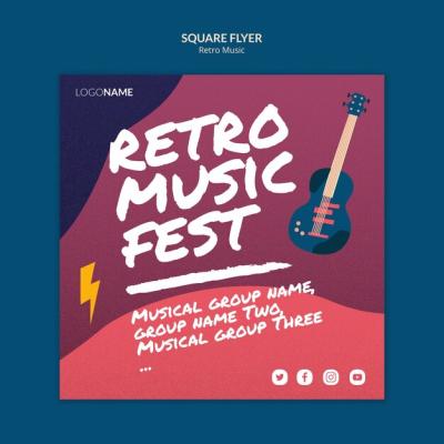 Retro Music Square Flyer – Free Download for Stunning Promotions