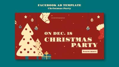 Flat Design Christmas Template – Free Download