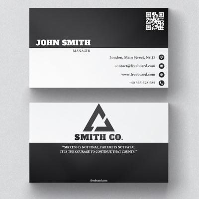 Black and Gray Business Card Template – Free Download