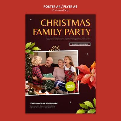 Christmas Party Poster Template – Free Download