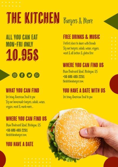 Delicious American Burger Menu Template – Free Download