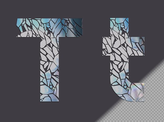 Glass Shards Shaped Letter T – Free to Download