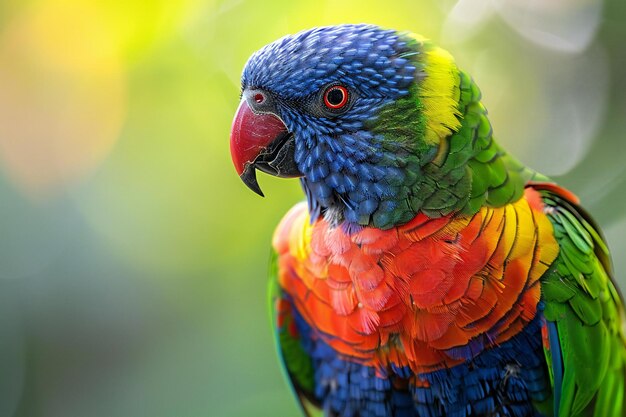 Vibrant Rainbow Parrot with Green, Blue, and Red Feathers â Free Stock Photo for Download