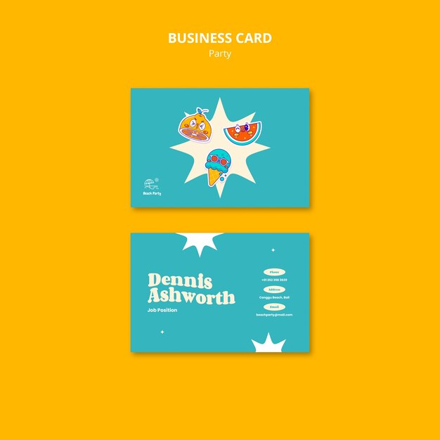 Party Entertainment Business Card Template – Free Download