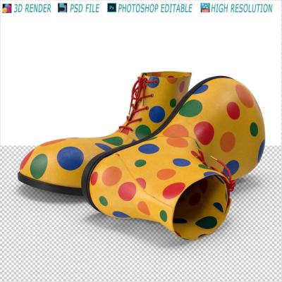 Clown Hat, Wig, Dress, and Shoes 3D PSD File – Free Download